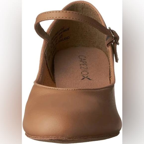 Capezio 459 Jr. Footlight Suede Sole Caramel Tan Character Dance Shoes Girl's 4M - Picture 5 of 7